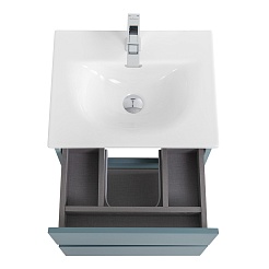 BelBagno Тумба с раковиной Kraft 39-50 подвесная Голубой матовый с раковиной BB-8099-3-50 – фотография-9